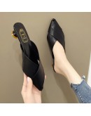  women pointed toe red pu leather high heel shoes for summer lady party & night club black pumps zapatos dama a6289