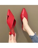  women pointed toe red pu leather high heel shoes for summer lady party & night club black pumps zapatos dama a6289