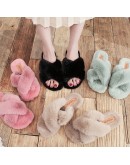  Women Warm Fluffy Slippers Cozy Faux Fur Cross Indoor Floor Slides Flat Soft Furry Ladies Female Celebrities Flip Flops