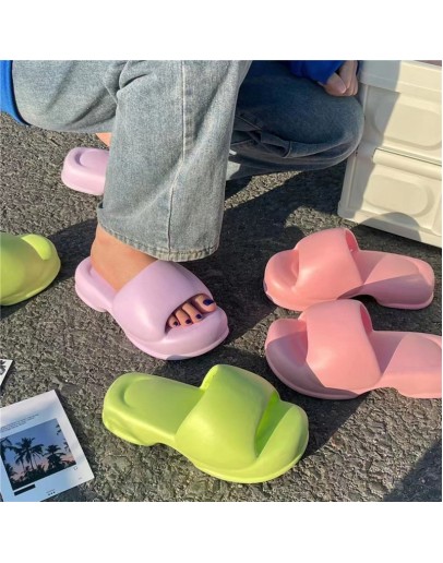 Summer Platform Sandals Women 2023  Casual Hemp Thick Slides Thick Sole Open Toe Outdoor Beach Woman Walking Eva Slippers