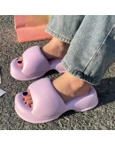 Summer Platform Sandals Women 2023  Casual Hemp Thick Slides Thick Sole Open Toe Outdoor Beach Woman Walking Eva Slippers