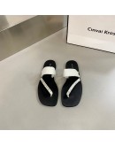 2023 Summer Flat Heel Women Slipper  Crystal Ladies Casual Sandal Outdoor Vaction Beach Slides Shoes Flip Flops