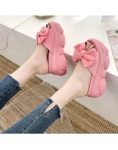 2023 Trend Women Pumps  Lace High Heels Summer Girl Sandals Girl Woman Shoes Bow Tie Wedge Slippers  Female Casual