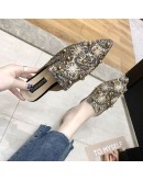   Women Mules Ladies Summer Rivet Pearl Tip Slippers Low Heels Flats Casual Shoes Woman Flip Flops Sexy Spring/Summer