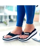 Women's Summer Rhinestone Sandals Slippers Female Platform Open Toes Sexy Wedge Flip Flops Buckle Strap Flat Square Heel Slides