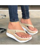 Women's Summer Rhinestone Sandals Slippers Female Platform Open Toes Sexy Wedge Flip Flops Buckle Strap Flat Square Heel Slides