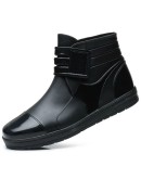  PVC Waterproof RainBoots Waterproof Flat Shoes Men Black Rainboots Blue Rubber Ankle Boots Buckle Botas 369