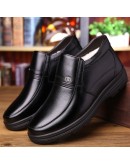 Genuine Leather Shoes Men Winter Boots Warm Cotton Shoes for Cold Winter Cow Leather Men Ankle Boots Male Footwear 452