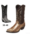  Autumn Winter Men Boots High Heel Iron Head Embroidered Serpentine Western Cowboy Boots Men Pointed Toe Slip-On Boots