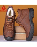 Men Winter  Snow Boots Waterproof Leather Sneakers Super Warm Men's Boots Outdoor Male Hiking Boots Work Shoes Plus Size