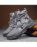 Camouflage Shoes for Men  Spring  Lace Up Outdoor Male Booties Platform Desert Military Boots Men's Ankle Boots