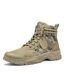 Camouflage Shoes for Men  Spring  Lace Up Outdoor Male Booties Platform Desert Military Boots Men's Ankle Boots