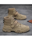 2023 Work Boots Men Comfort Desert Boots Retro Casual High Top Shoes for Men Round Toe Non-slip Hiking Booties Botas Hombre