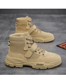 2023 Work Boots Men Comfort Desert Boots Retro Casual High Top Shoes for Men Round Toe Non-slip Hiking Booties Botas Hombre