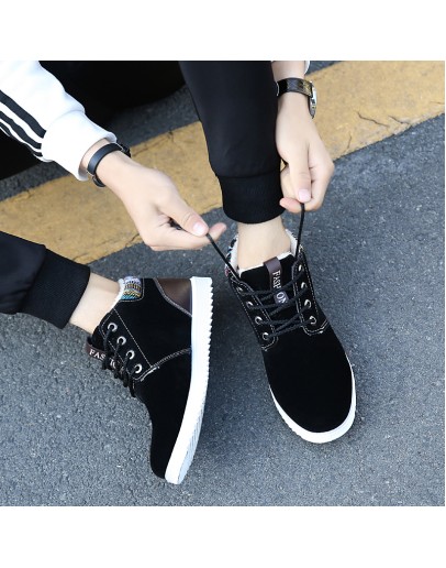   Male footwear antumn winter  Casual Shoes for Men adults comfortable senior suede black male sneakers