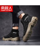 Leather Men Boots Handmade Ankle Boots Khaki Outdoor Autumn Boots Men Casual Leather Shoes Spring Winter Vintage bootspo890