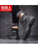 Leather Men Boots Handmade Ankle Boots Khaki Outdoor Autumn Boots Men Casual Leather Shoes Spring Winter Vintage bootspo890