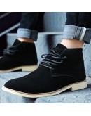 Men Boots  Comfortable spring Autumn Lace-up Casual Ankle Rubber Boots male Shoes hombre Sapatilha Black Blue Yellow 745