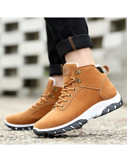 Men Boots Non-slip Snow Boots Men Ankle Boots  Men Fur Boots Winter Keep Warm man sneakers Work Shoes tyh6