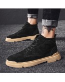 Version Snow Boots Men's Casual Shoes Winter Non-slip Flats Warm Plush Male Sneakers Trend High Top Man Cotton Shoes 896