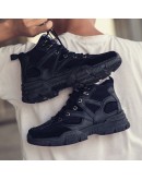 Lace Up Men Winter Shoes Plus Size 39-46 Warm Ankle Botas Hombre For Leather Boots Shoes Warm Plush Sneakers Big Size 896