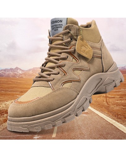 Men Boots Trend Lace Up Military Boots Male Casual Non-slip Comfort Wear-resistant Ankle Boots Outdoor Hiking Shoes 2023