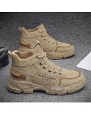 2023Men Boots Casual Motorcycle Shoes Man  Casual Tooling Shoes Autumn High Top Sneakers  Footwear Zapatos De Hombre