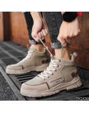 High Top Work Shoes for Men Platform Ankle Boots   Boots Outdoor Booties Combat Boots Casual Sneakers