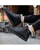 Autumn Winter Leather Ankle Snow Men Boots Shoes With Fur Plush Warm Male Casual Boot Sneakers 