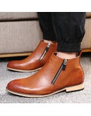 Split Leather Boots Men Shoes Footwear High  Zipper Party Business Oxfords Formal Dress Autumn Ankle Adult Men Boots 789