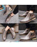 Split Leather Boots Men Shoes Footwear High  Zipper Party Business Oxfords Formal Dress Autumn Ankle Adult Men Boots 789