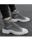 Men Boots Leather Waterproof Lace Up Military Boots Men Winter Ankle Lightweight Shoes for Men Winter Casual Non Slip