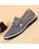 Summer Mesh Shoes Men Slip-On Flat Sapatos Hollow Out Comfortable Father Shoes Man Casual Moccasins Basic Espadrille 2023