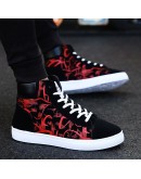 High top Sneakers Men Canvas Shoes Cool Street Shoes Young Male Sneakers Black Blue Red Mens Causal Shoes kj6