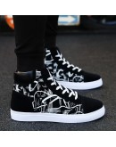 High top Sneakers Men Canvas Shoes Cool Street Shoes Young Male Sneakers Black Blue Red Mens Causal Shoes kj6