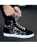 High top Sneakers Men Canvas Shoes Cool Street Shoes Young Male Sneakers Black Blue Red Mens Causal Shoes kj6