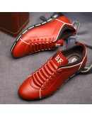 Spring Autumn Men Shoes Casual Sneakers  Solid Leather Shoes Formal Business Sport Flat Round Toe Light Breathablewe4