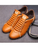 Spring Autumn Men Shoes Casual Sneakers  Solid Leather Shoes Formal Business Sport Flat Round Toe Light Breathablewe4