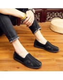 Black Martial Art Kung Fu Shoes Rubber Sole Tai Chi Sneakers Chinese Traditional Old Beijing Shoes For Wing Chun Karate Unisex