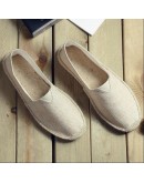 Summer  Men Loafers Linen  Korea Flat driving boat Shoes Male Black Canvas Shoes Fisherman shoes Ethnic Style 889