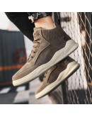 High Top Men  Casual Anti-slip Sneakers Flat Ankle Boots Male Outdoor Wear-resistant Sport Short Shoes 2023