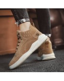 High Top Men  Casual Anti-slip Sneakers Flat Ankle Boots Male Outdoor Wear-resistant Sport Short Shoes 2023