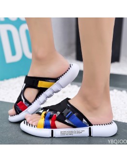  Men's Slippers Colorful Black Summer Mens Casual Canvas Loafers Shoes  Soft Platform Designer Shoes Chanclas Hombre