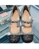 Mary Jane Shoes 2023 Spring Summer Bling Pearl Chain Women Chunky Heels Shoes Pumps Dress Party Women Mid Heels Women Shoes