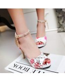 Women Pumps Fish Mouth high heel ladys platform sandals evening dress wedding lace shoes femal zapatos de mujer stiletto 33-43