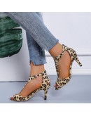 Summer Women's Sexy Sandals Women Leopard Thin High Heels Pumps Woman 2023 Open Toe Shoes Zapatillas Zapatos Chaussure Sandales