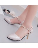 miaoguan Women Comfortable Spring Summer 6cm High Heel Pumps Lady Casual White Wedding Elegant High Heel Shoes Leisure Shoes