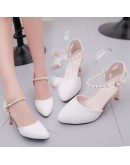 miaoguan Women Comfortable Spring Summer 6cm High Heel Pumps Lady Casual White Wedding Elegant High Heel Shoes Leisure Shoes