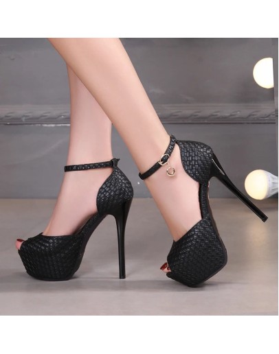 Pumps Women Shoes Ankle Strap Peep Toe Designer High Heels Shoes Woman Platform Heels Party Wedding Shoes Bride Heels 10cm 14cm