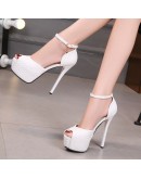 Pumps Women Shoes Ankle Strap Peep Toe Designer High Heels Shoes Woman Platform Heels Party Wedding Shoes Bride Heels 10cm 14cm